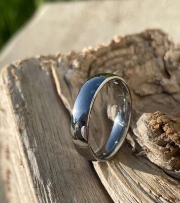 Polished 4.5mm Low Dome Ring, Wedding Band, Titanium, Made To Order - Image 1 of 4