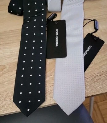 275$ Dolce & Gabbana Mens Various Ties With Dots Pattern.Made In Italy  - Image 1 of 4