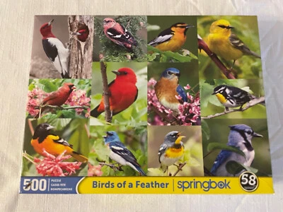 SPRINGBOK Jigsaw Puzzle Birds Of A Feather 500 Pieces NEW IN OPEN BOX - Image 1 of 3
