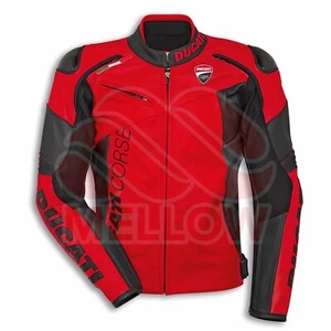 Chaqueta de cuero roja para motocicletas de carreras Ducati Corse C6 para hombre y mujer todas las tallas - Imagen 1 de 5