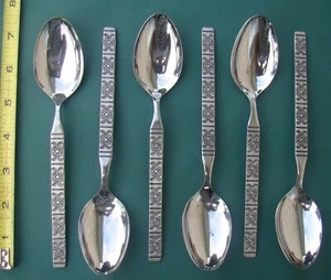 Ekco Eterna MONTALO 6 Oval Soup Spoons Japan Stainless Steel Flatware 7 1/4" - Picture 1 of 3