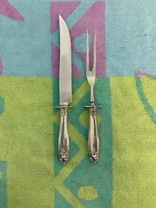 INTERNATIONAL PRELUDE Sterling Silver Stainless Carving Set 2pc - Picture 1 of 2