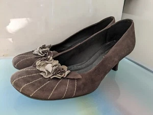 HISPANITAS SUEDE LEATHER UPPER/LINING RUBBER SLE SIZE 39 AU8.5 SHOES HEELS-6CM - Picture 1 of 10