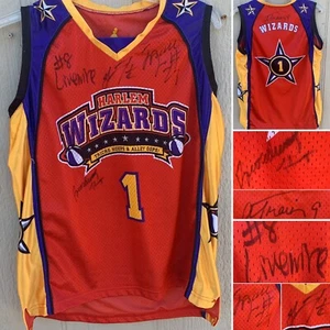 Harlem Wizards Basketball Jersey Autograped (5 Signatures) Youth L - Picture 1 of 12