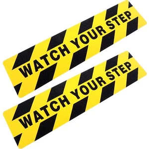 Watch Your Step Floor Decals Stickers 6 X 24 Inch Warning Sticker Adhesive Tape - Picture 1 of 6