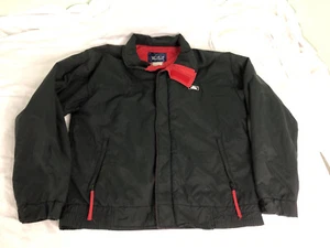 Vintage Woolrich Parka Zip Jacket Large Chore Barn Coat Black Red Medium Weight - Bild 1 von 10