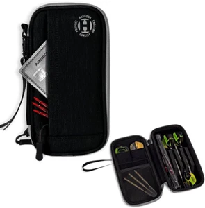 Harrows Smart Darts Case - Ultra Light - Handy - Zipped Storage Pocket - Black - Picture 1 of 4
