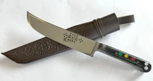 CUCHILLO NACIONAL UZBEKO PCHAK PICHOK HECHO A MANO MANGO DE TEXTOLITE ACERO INOXIDABLE (566) - Imagen 1 de 5