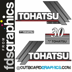 Kit de calcomanías/pegatinas motor fueraborda Tohatsu 30hp 2 tiempos (2003) - Imagen 1 de 1