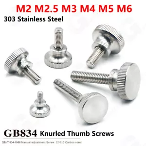 M2-M6 gerändelte Daumenschrauben Edelstahl Handgriff Knaufbolzen hoher Typ GB834 - Bild 1 von 8