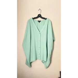 Ellos Pastel Linen Blend Top Oversized Boxy Shirt Soft Girl Plus Size 26/28 - Picture 1 of 12
