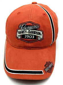 HARLEY-DAVIDSON MOTORCYCLES hat licensed orange adjustable cotton cap