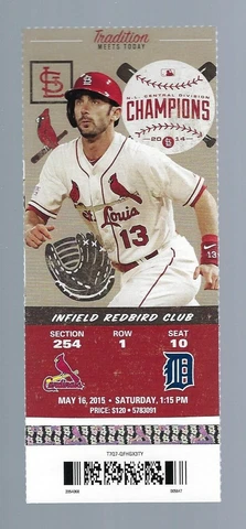 MIGUEL CABRERA HOME RUN #400 - 2015 MLB DETROIT TIGERS @ CARDINALS FULL TICKET Cover
