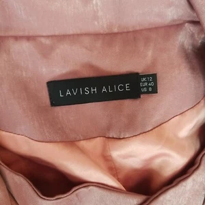 Lavish Alice Pink Blazer Jacket salmon shimmery belted lined pockets EU 40 UK 12 - Picture 1 of 12