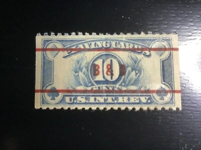US Stamp Documentary 10 ct Internal revenue playing card 1929 B&B Red precancel  - Image 1 of 3