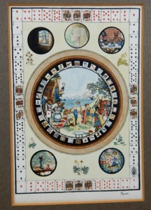 VINTAGE ALICE IN WONDERLAND COLOURED LITHOGRAPH SIGNED   P208 - Picture 1 of 12