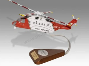 Modelo de exhibición artesanal de madera maciza de caoba Sikorsky S-92 de la Guardia Costera Irlandesa - Imagen 1 de 12