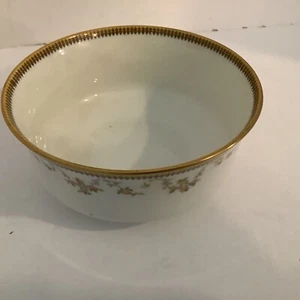 Haviland & Co Limoges France The Valmont Cranberry Bowl - Peach Roses - Picture 1 of 5