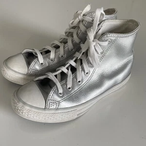 Converse Chuck Taylors silver metallic high top sneakers - Picture 1 of 9