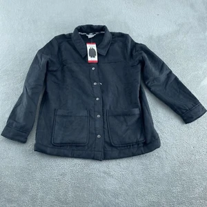 Boston Traders Womens Black Faux Fur Lined Jacket M With Front Pockets NWT 0723 - Picture 1 of 9