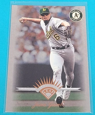 Tarjeta de béisbol 1997 Leaf #137 Jason Giambi Oakland Athletics J6 Foto 1 de 2