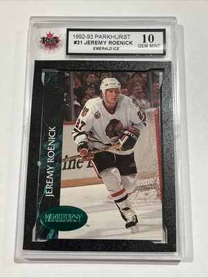 1992 PARKHURST #31 JEREMY ROENICK EMERALD ICE RARE GRADED KSA 10 GEM MINT - Image 1 of 4