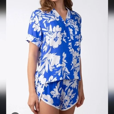 PJ Salvage Electric Bloom Pijamas Ropa de Dormir Conjunto Azul Blanco Pequeño Foto 1 de 4