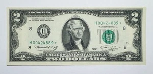 Banconota 2 dollari 1976 Federal Reserve stella, St. Louis - Foto 1 di 2