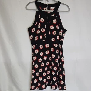 Vestido sin mangas con estampado de flores de amapola Elle, negro, para mujer talla 12 - Imagen 1 de 9