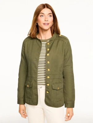 Slub Twill Military Jacket at Talbots, NWT $159, All size a available. - Image 1 of 2