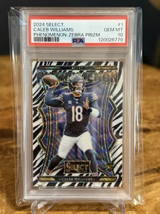 2024 Select Phenomenon RC Zebra Refractor Caleb Williams PSA 10 ESTUCHE HIT SSP  - Imagen 1 de 2