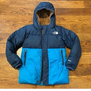 The North Face Boys Blue Hooded Down Winter Jacket Size 6 Outdoor Gear - Picture 1 of 10