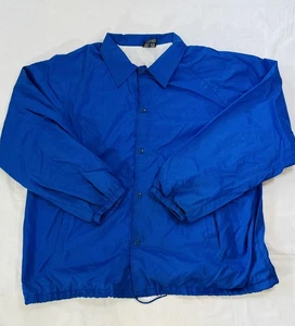 Vintage Athletic Works Jacket Mens 2XL Blue Windbreaker Lined Made in USA 90s - Picture 1 of 5