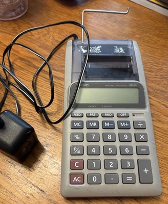 Casio Handheld Portable Printing Calculator HR-8L Works With Power Supply - Image 1 of 4