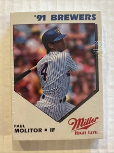 1991 Milwaukee Brewers Limited Edition Miller High Life Sealed Card Set Molitor - Picture 1 of 6