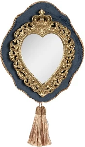 Clayre & Eef 62S294 Wandspiegel 19x3x22 cm Blau Goldfarbig - Bild 1 von 3