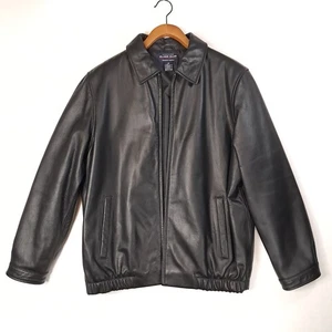 Class Club Black Leather Bomber Jacket Size 20 (XL or XXL) Womens, Mens, Boys - Picture 1 of 17