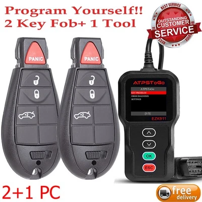 2 For 2008-2010 Dodge Challenger Charger Chrysler 300 Remote KeyFob Program Tool - Image 1 of 4