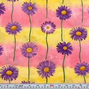 Flower of the Month Club-September-Aster Northcott Pink Cotton Remnant 21" x 42" - Picture 1 of 2