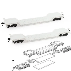 Evemodel Two HO Scale 1:87 Blank Unassembled DIY Center-Depressed Flatcar C8769 - Picture 1 of 6