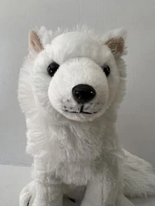 Plush Sitting White Alaskan Snow Husky Wolf Fox Dog Stuffed Animal 2011 - Picture 1 of 5