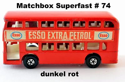 Matchbox Superfast  #74b Daimler Fleetline Bus / Doppeldecker dunkel rot - Bild 1 von 4
