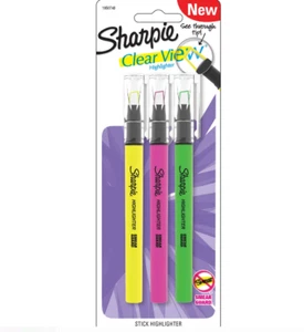 Sharpie Clear View Highlighters, Assorted Colors, Pack Of 3 Sharpies ▪ Free S&H - Picture 1 of 5