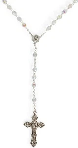 DICKSONS GESCHENKE 23 ZOLL VERSILBERT "AN MEINE PATIN DANKE" 7 MM PERLEN ROSENKRANZ NEU - Bild 1 von 8