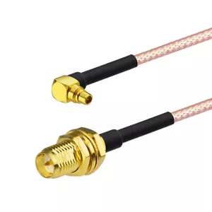 5er Pack MMCX Stecker rechter Winkel auf RP-SMA Buchse FPV Sender Antennenkabel 20cm - Bild 1 von 4