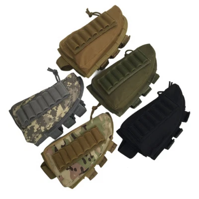 Tactical Hunting Shotgun Rifle Shell Butt Stock Ammo Holder Pouch Bag Cheek Pad - Image 1 of 4