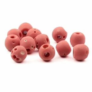 Lot (12) Czech vintage orange trade glass beads 13mm - Picture 1 of 2