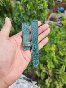20/18MM Green Genuine REAL Ostrich Leather Skin Watch Strap Band- Quick Release - Picture 1 of 7