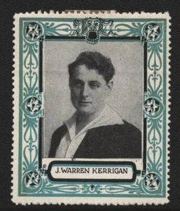 Silent Screen Star Stickers - J. Warren Kerrigan - Vintage Original  - Picture 1 of 1