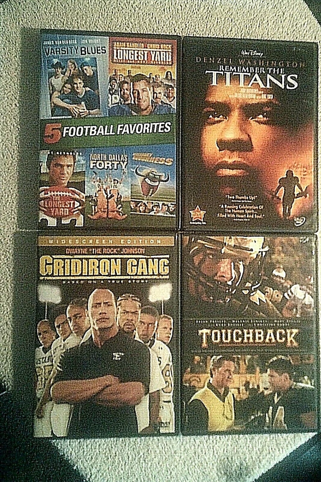 8-Football Films: Varsity Blues, Remember the Titans, Touchback, Longest Yard... - Image 1 of 1